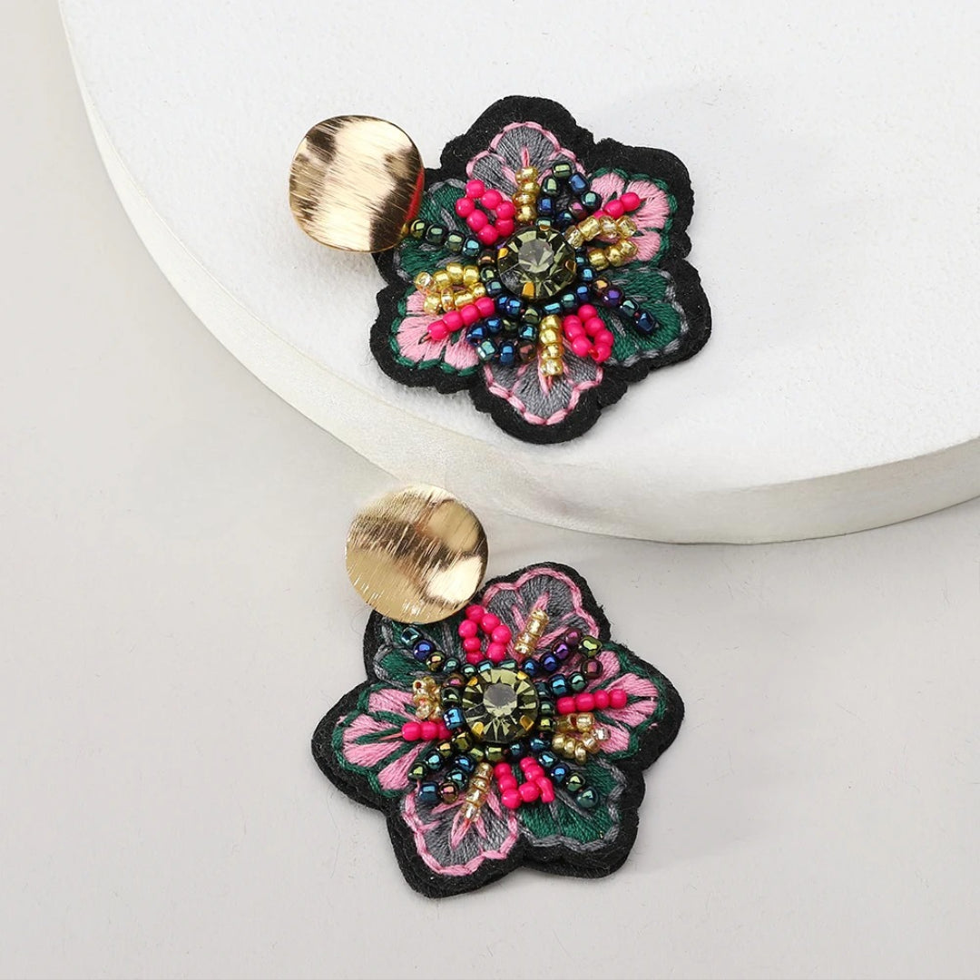 Pendientes Colgantes Flor Colorida