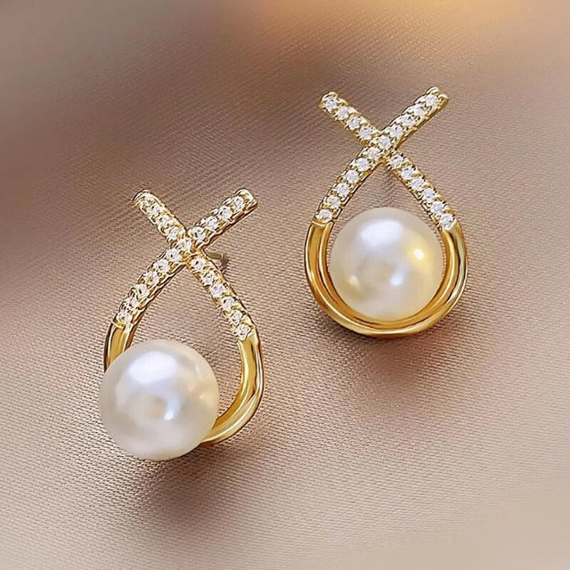 Pendientes de Perla Blanca para Mujer