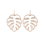 Pendientes Tropicales Hoja de Palma oro rosa