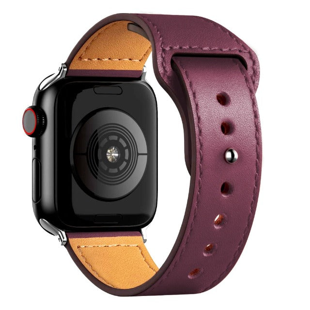 Pulsera Apple Watch de Cuero burdeos