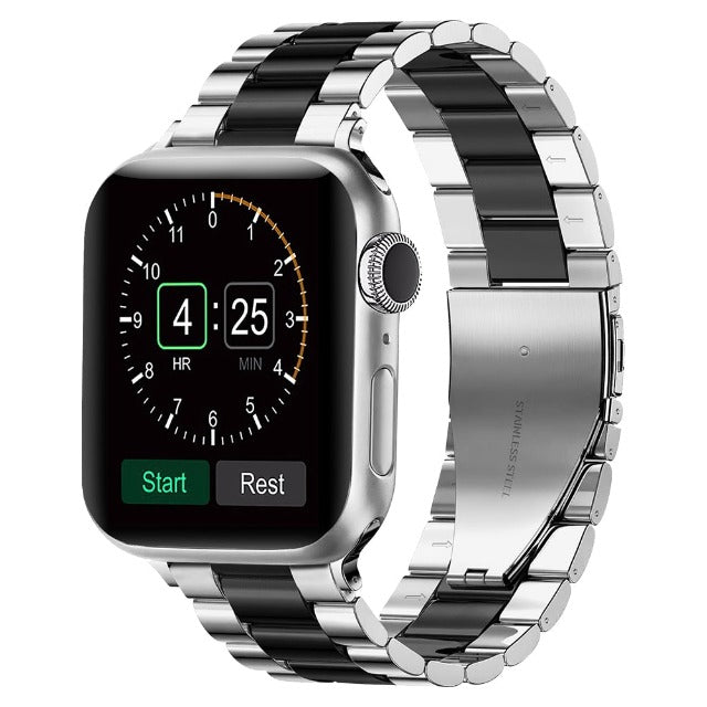 Pulsera Apple Watch en Metal plata y negro