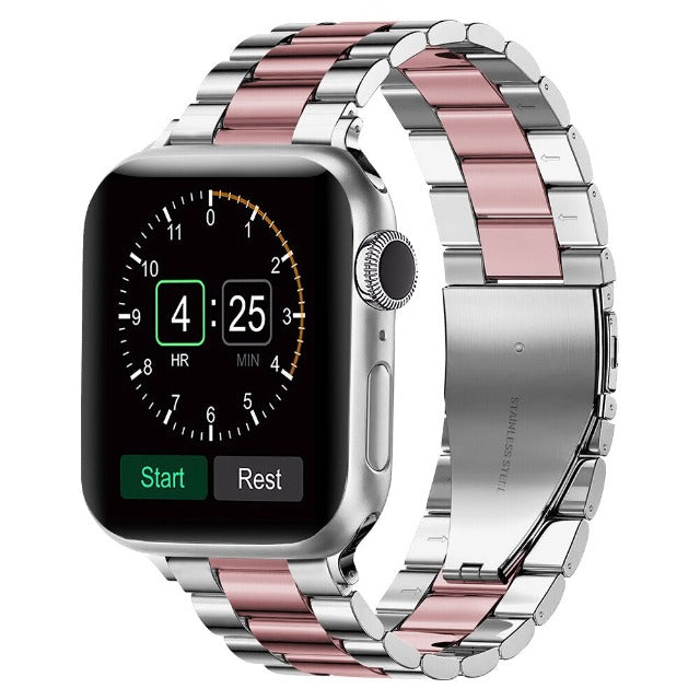 Pulsera Apple Watch en Metal plata y rosa