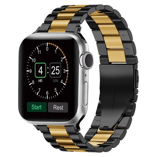 Pulsera Apple Watch en Metal negro y oro