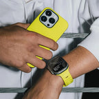Pulsera Apple Watch de silicona quirúrgica amarilla