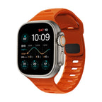 Pulsera Apple Watch de silicona quirúrgica naranja