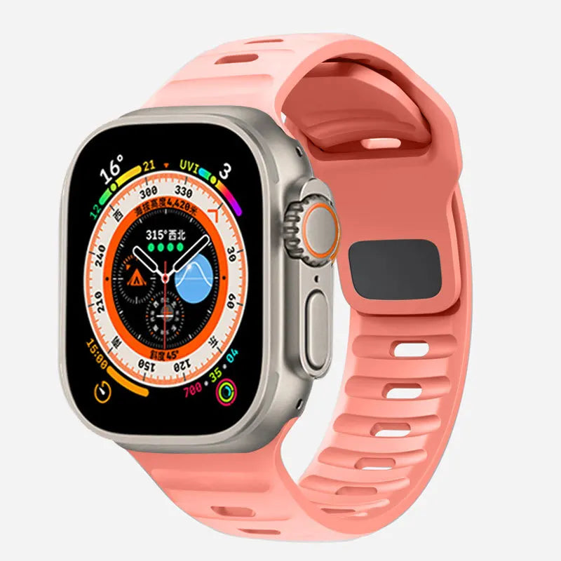 Pulsera Apple Watch de silicona quirúrgica rosa