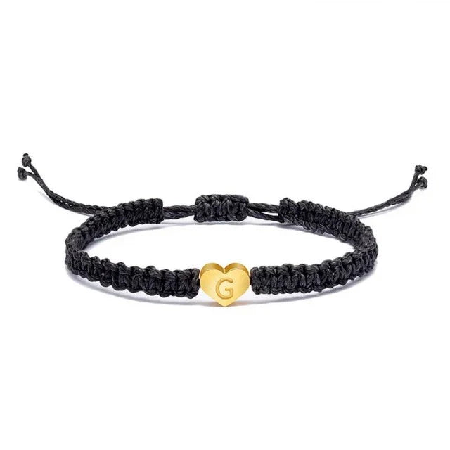Pulsera Corazón Inicial Oro
