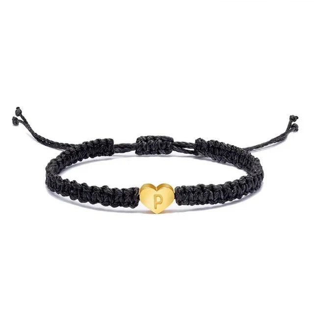Pulsera Corazón Inicial Oro