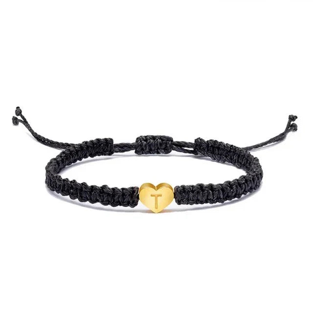 Pulsera Corazón Inicial Oro