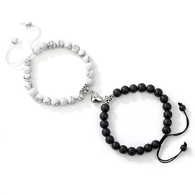 Pulsera Pareja Perla negra y blanca