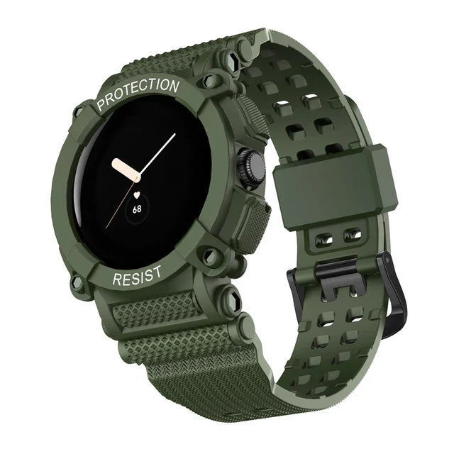 Correa de Protección Sólida para Smartwatch Google Pixel Watch 1 & 2 verde ejército