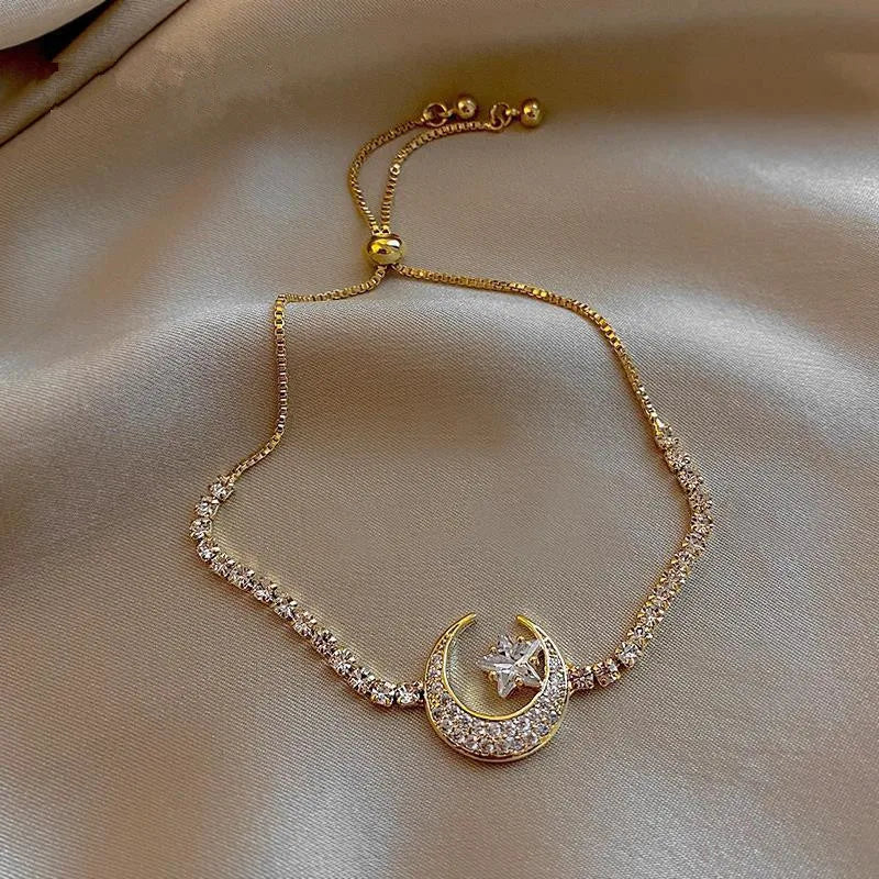 Pulsera Estrella y Luna con Strass