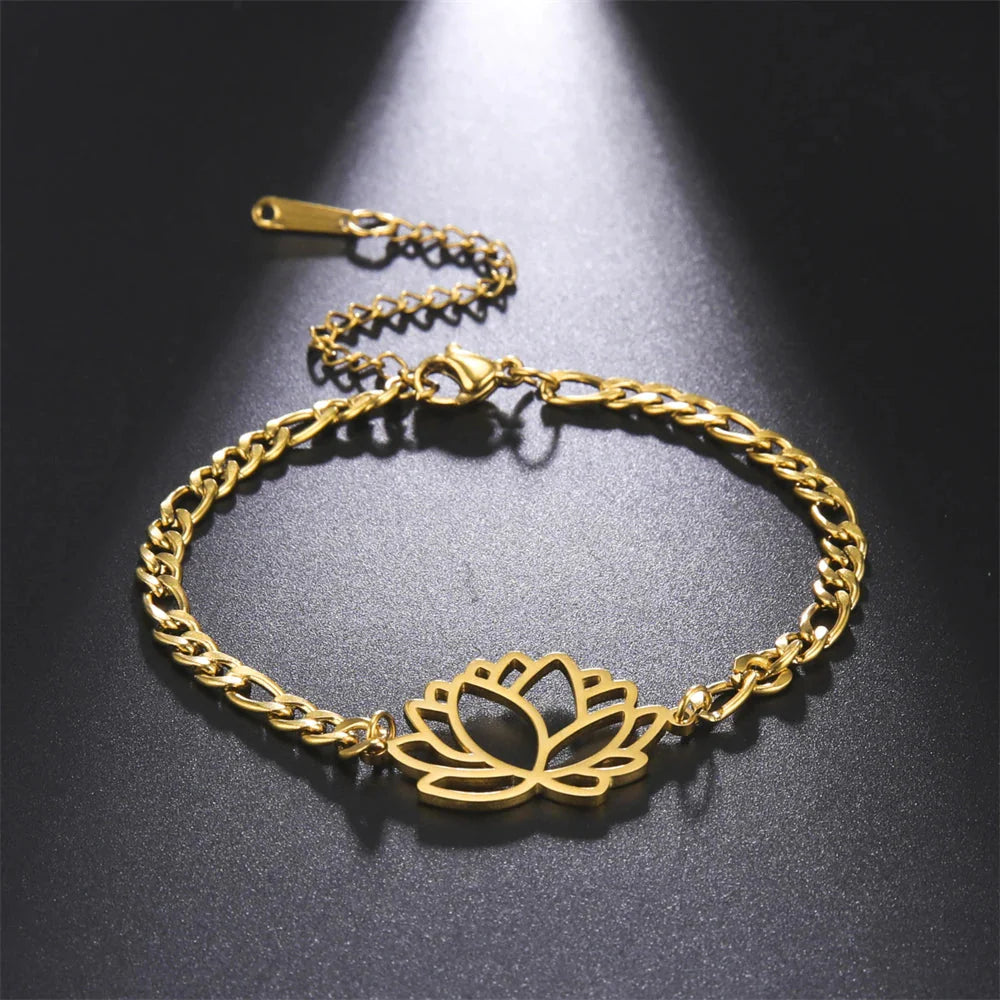 Pulsera Flor de Loto Mujer oro
