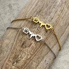 Pulsera Gourmette Corazón Huella