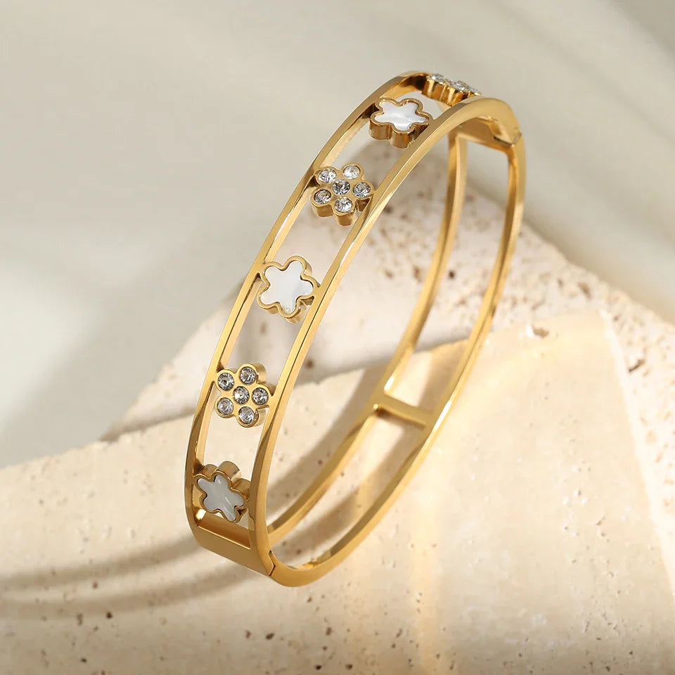 Pulsera Gourmette Flores Finas de 5 pétalos a