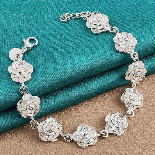 Pulsera Gourmette Flores de Rosa