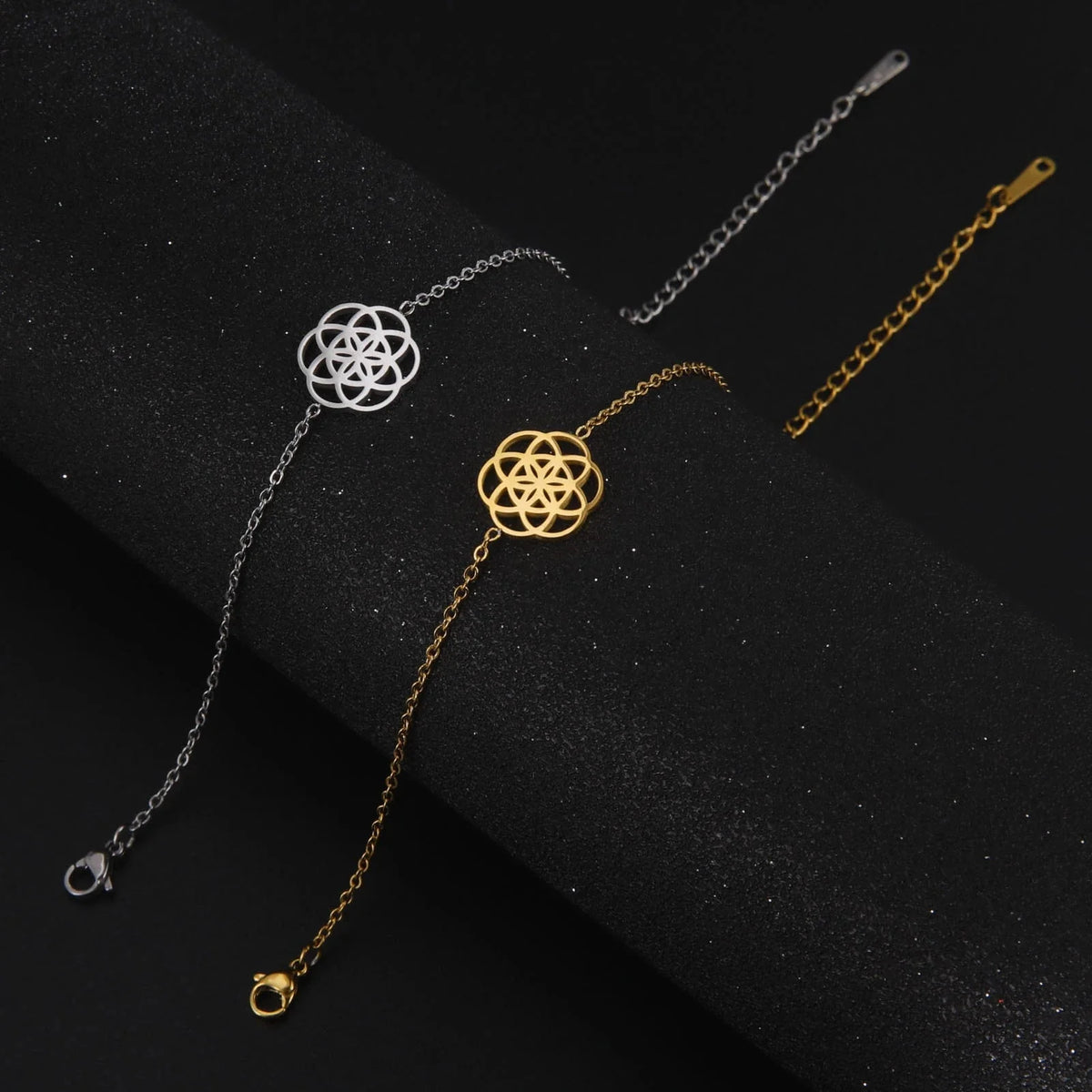 Pulsera Mandala Geometría Sagrada Mujer oro