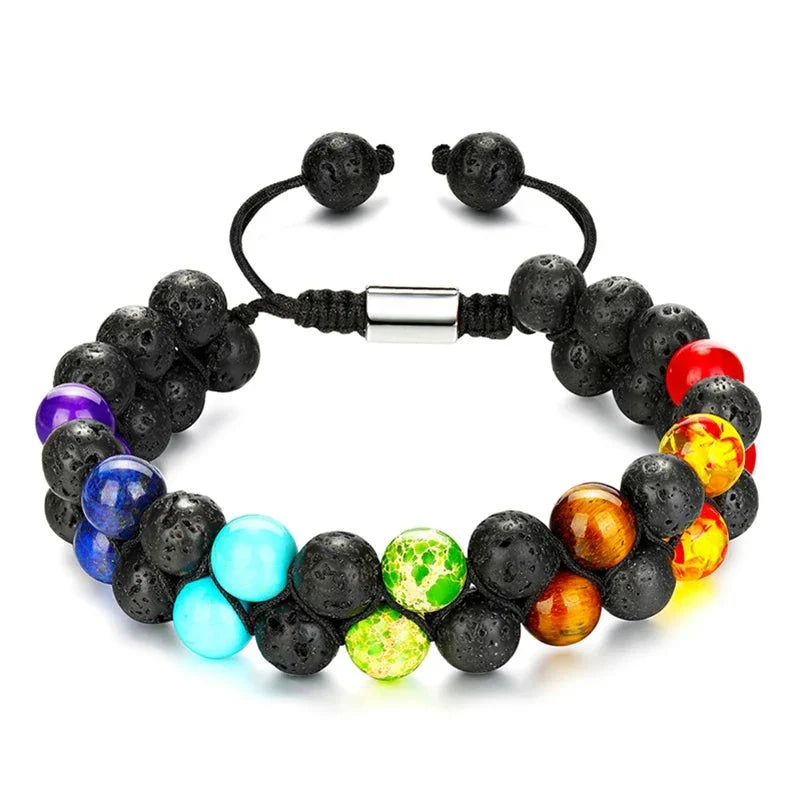 Pulsera Piedra 7 Chakras Piedra de Lava