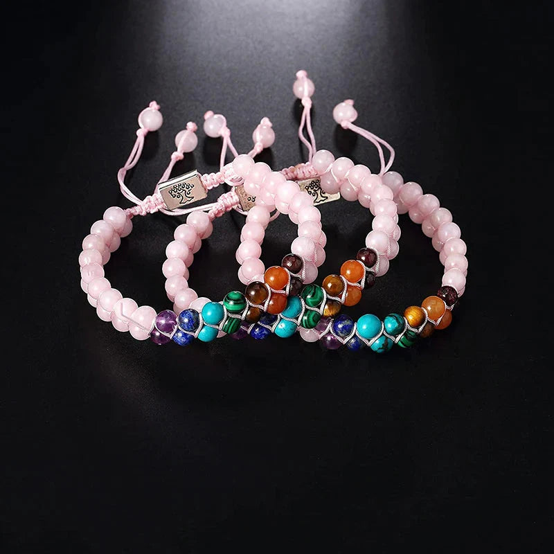 Pulsera Piedra 7 Chakras Rosa