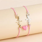 Pulseras para Parejas Pulsera Magnética Corazón y Electrocardiograma 3
