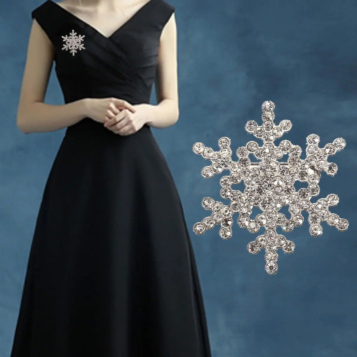 Broche Copo de Nieve Invierno Mujer plata
