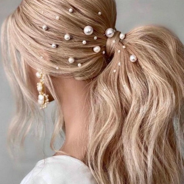 Broches para el cabello de boda con perlas