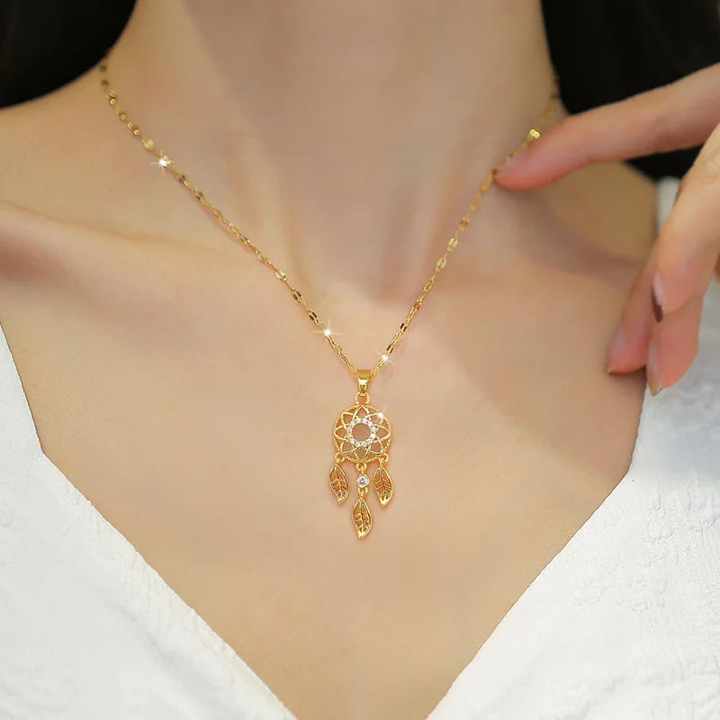 Collar Atrapasueños Colgante Oro