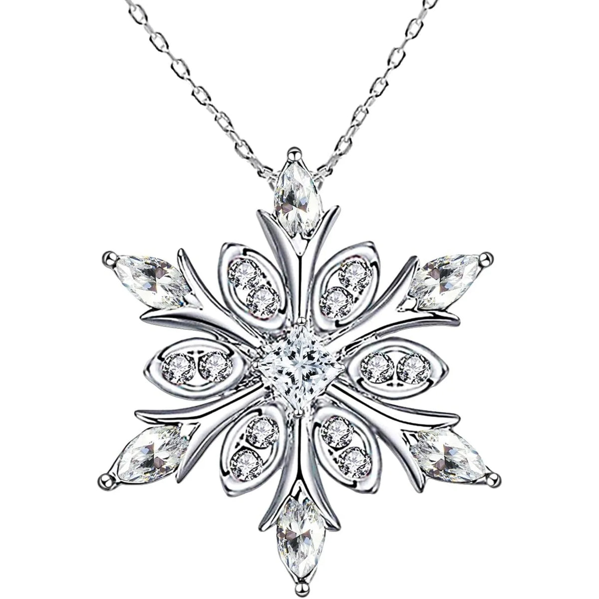 Collar con Colgante Copo de Nieve en Circonio blanco