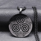 Collar Celta Colgante Triskel Vikingo Hombre Mujer Nórdico negro