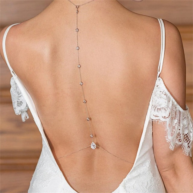 Collar Cadena de Espalda de Boda con Diamantes