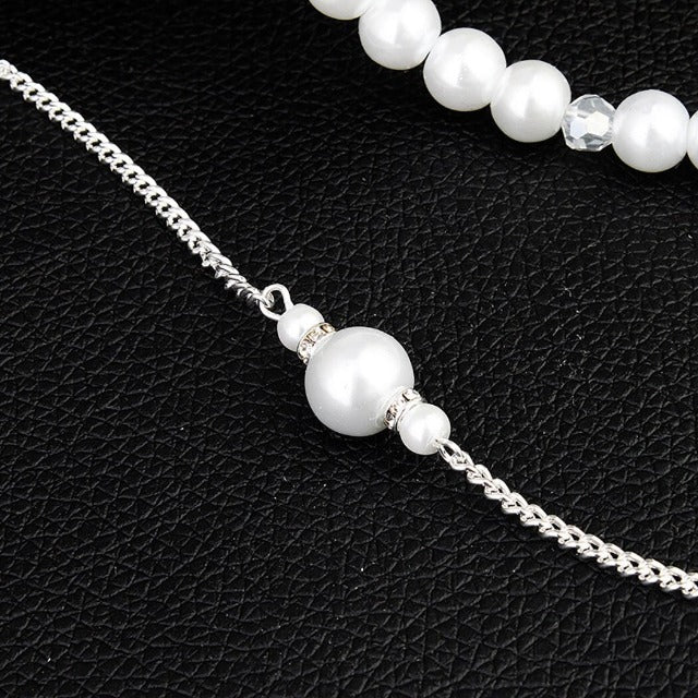 Collar de Espalda para Boda con Perlas para Mujer
