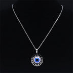 Collar y pendientes con colgante de mal de ojo azul turco collar
