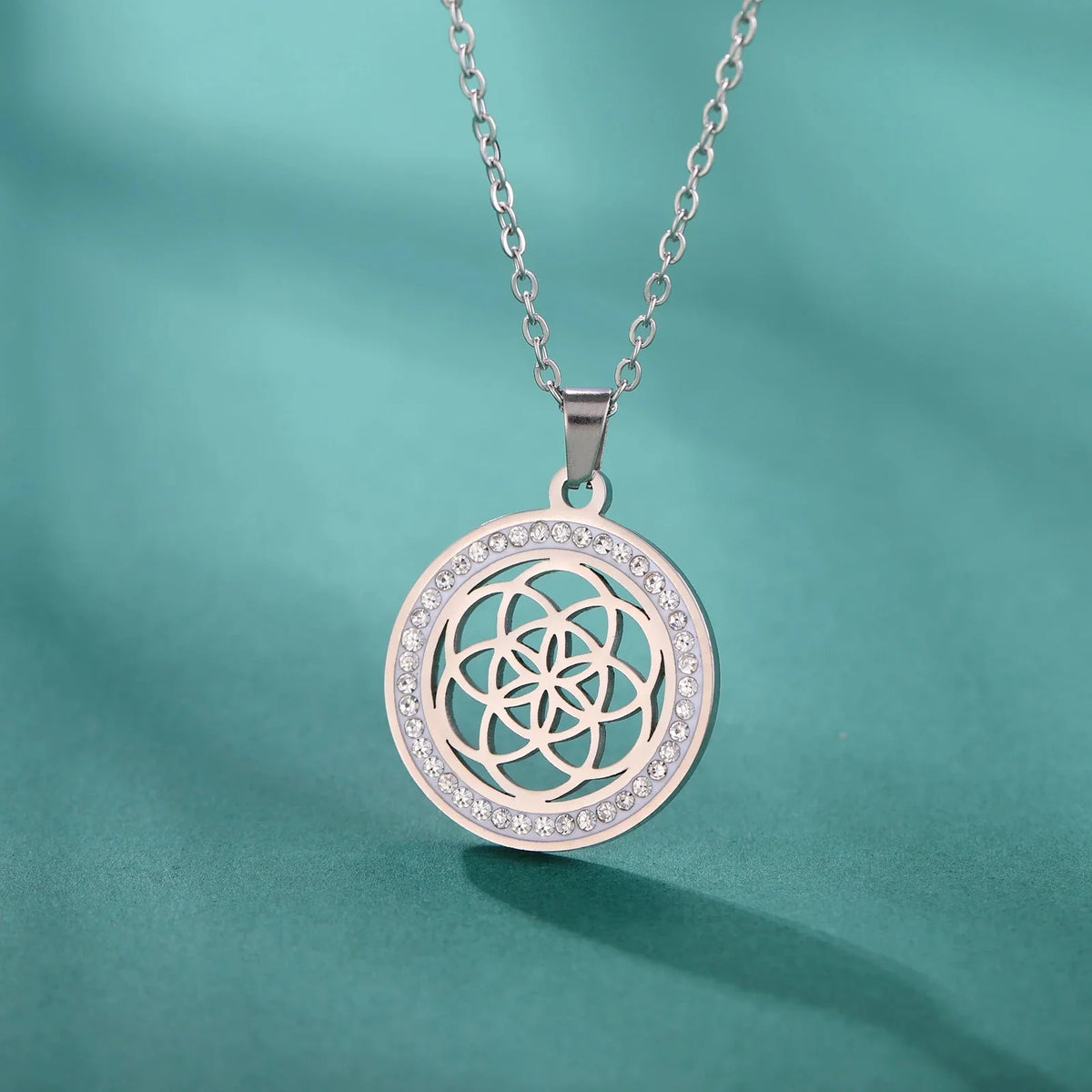 Collar Semilla de la Vida Colgante Mujer Flor de la Vida plata
