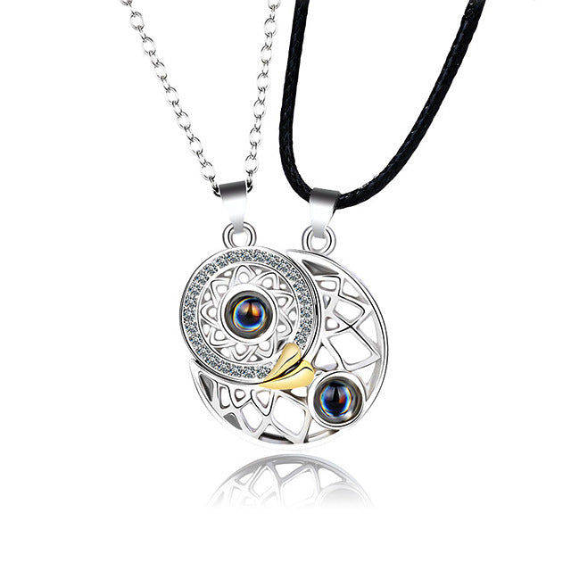 Collar Luna Sol Pareja plata