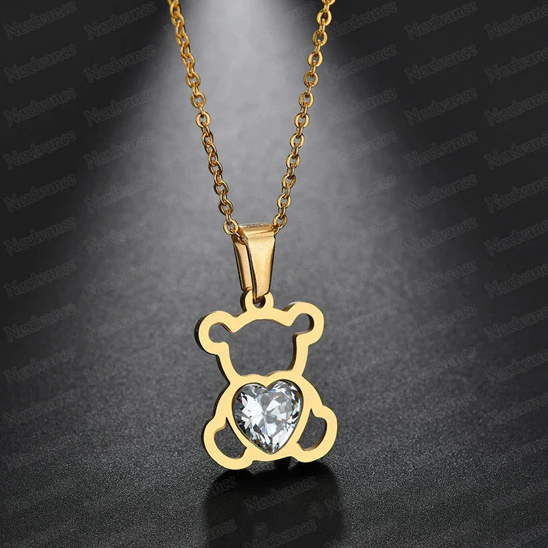 Collar Oso Piedra Oro