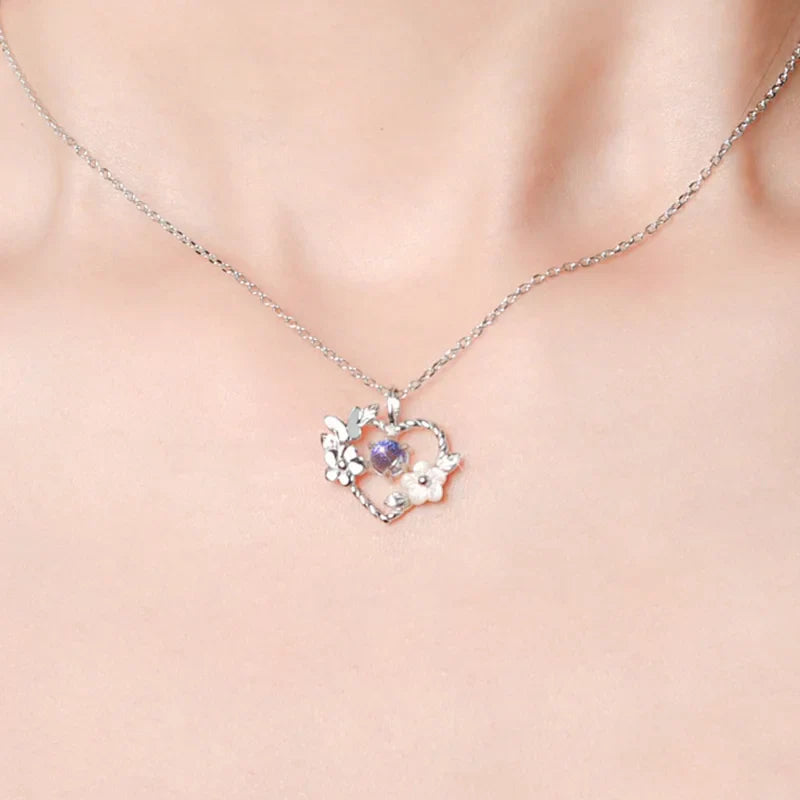 Collar Colgante Corazón Piedra de Luna