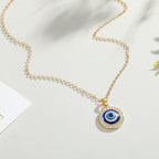 Collar Colgante Contra el Mal de Ojo Azul Griego Turco Matiasma Mataki oro