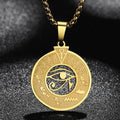 Collar Colgante Egipcio Ojo de Horus Hombre Mujer oro