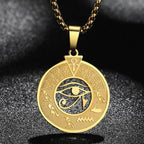 Collar Colgante Egipcio Ojo de Horus Hombre Mujer oro