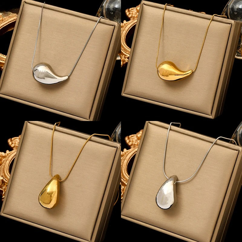 Collar Colgante Gota de Agua oro plata