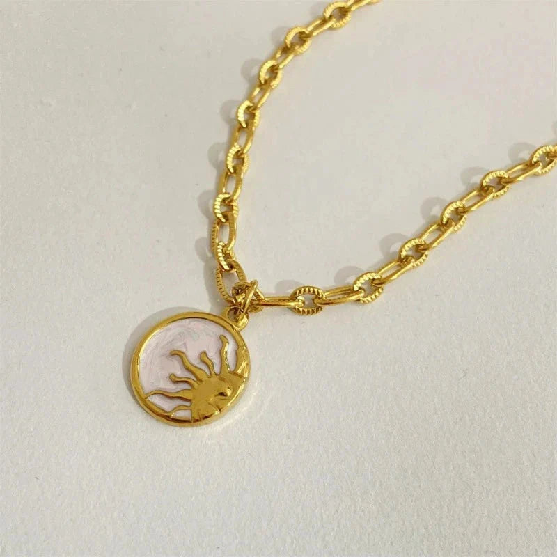 Collar Colgante Luna o Sol Redondo sol