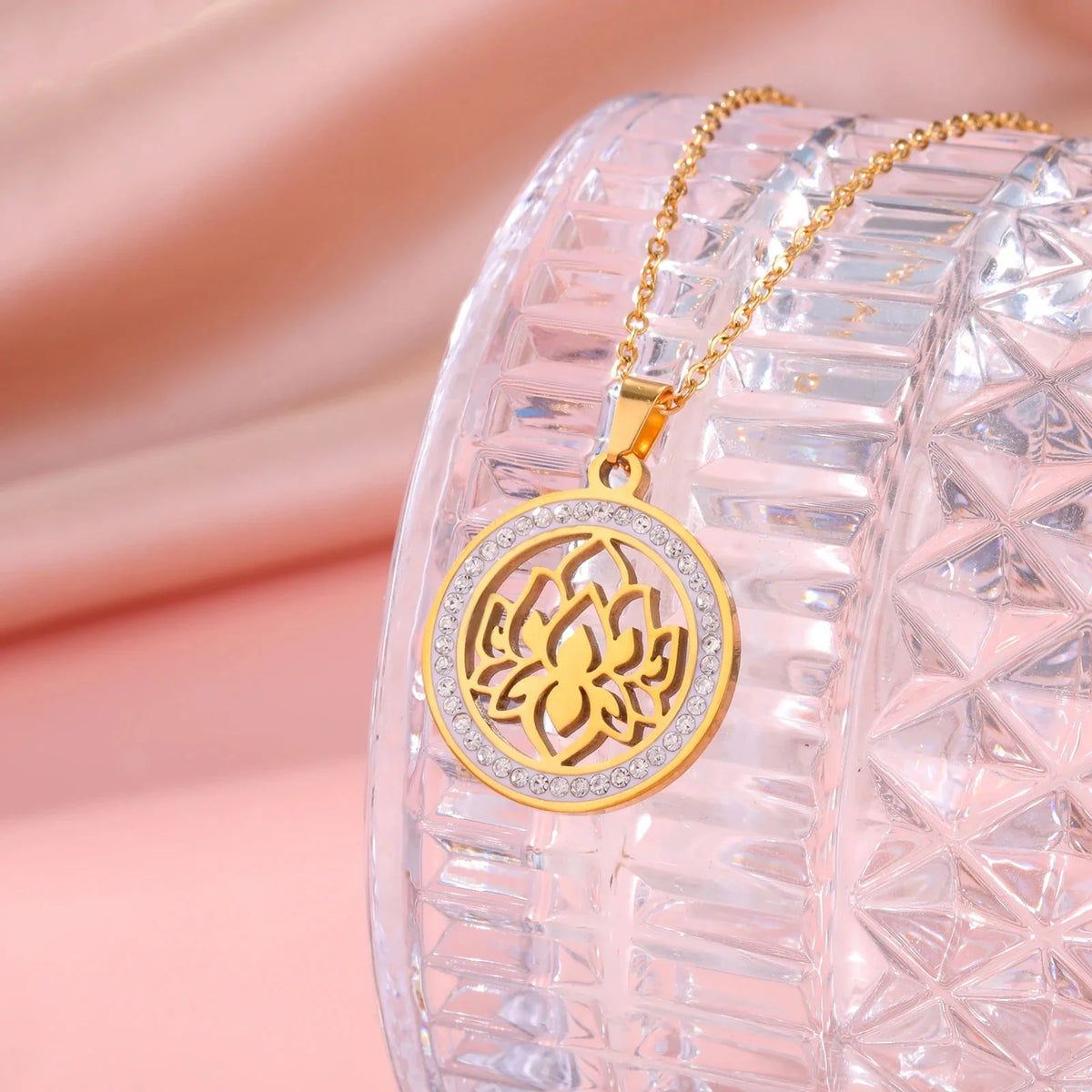 Collar Colgante Zen Mujer Flor de Loto oro