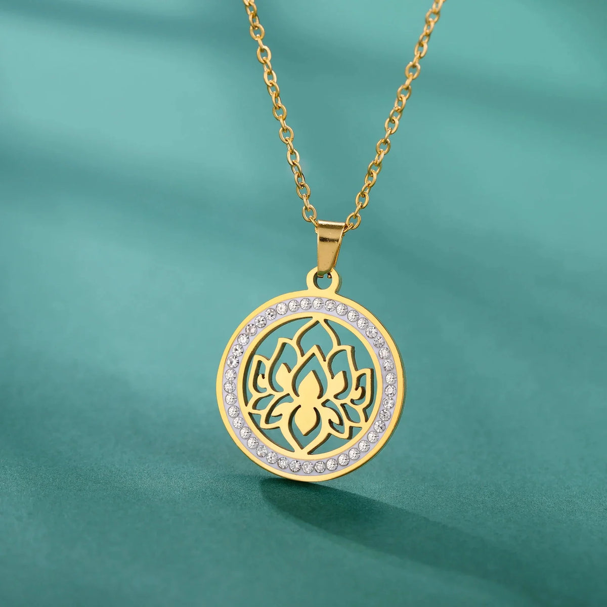 Collar Colgante Zen Mujer Flor de Loto oro