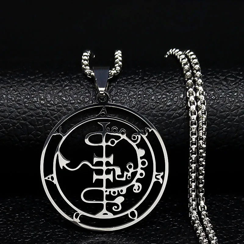 Collar Satánico Colgante Espíritu Demoníaco asmoday plata