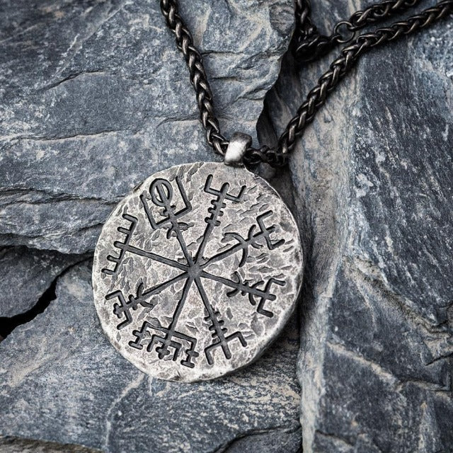 Collar Vegvisir Colgante Celta Vikingo Hombre Mujer Nórdico