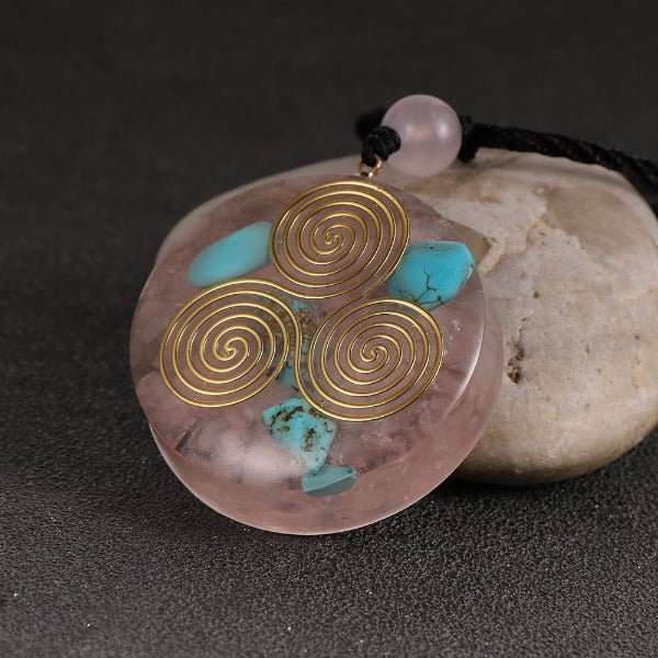 Colgante Piedra Orgonita & Collar Hombre mujer Protección Meditación triskel