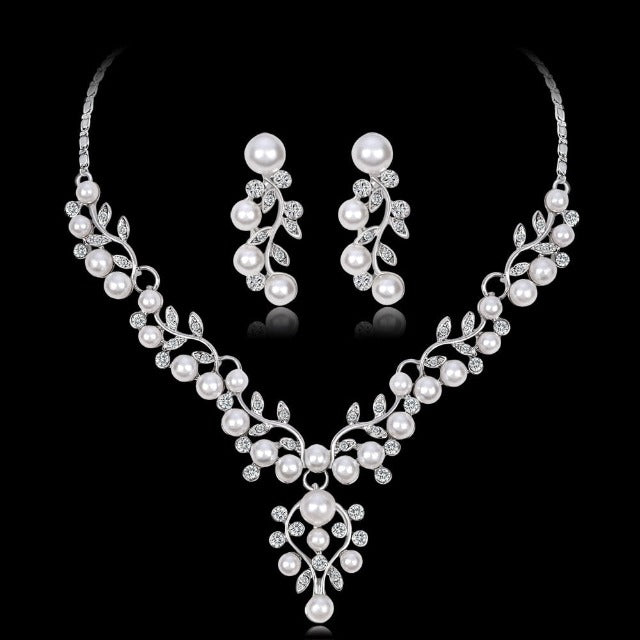 Conjunto de Collar y Pendientes de Boda con Perlas Juego